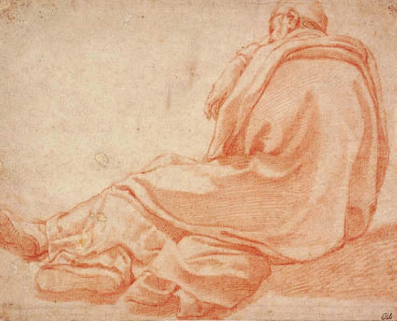 Un uomo prostrato con mantello e cappello - Statens Museum for Kunst, Copenaghen